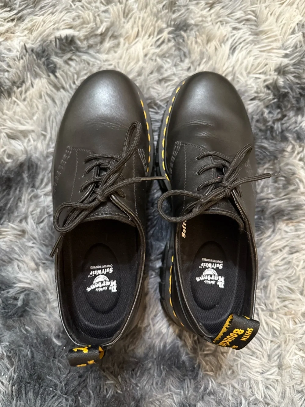 Dr. Martens Women’s Black Leather Platform Shoes 9